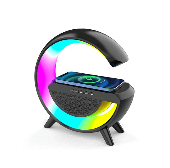 Luminária De Mesa G Speaker Bluetooth C/ Som - Caixa de som - Carregador Celular Indução Smart Station